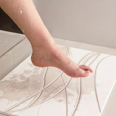 60x39cm custom engraving diatomite stone bath mat manufacturer