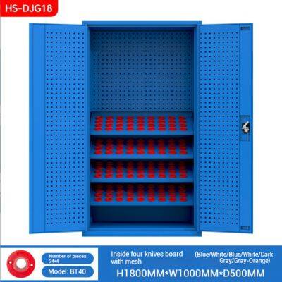 Hengna Metal Tool Storage Cabinet With 4 Knife Boards and Perforated Doors for Factory Warehouse Organization photo-1