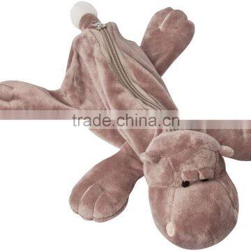 hippo plush pencil case , Plush Animal Pencil Case hippo