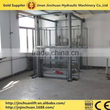 Industrial vertical fixed guide rail cargo lift platform with CE