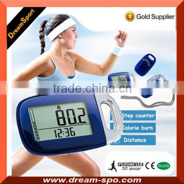 2015 Best Gift Pedometer 3D Digital Step Counter Large Digit Display Colors Pedometer with Lanyard