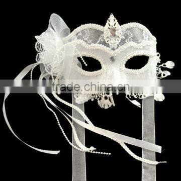 White Lace Mask With Pendant