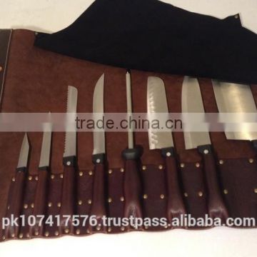 chef knife roll leather bag case