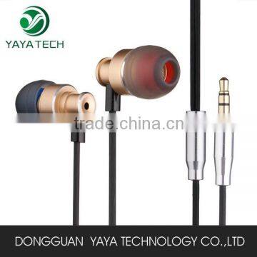 Metal retractable in-ear stereo earphone with 3.5mm plug