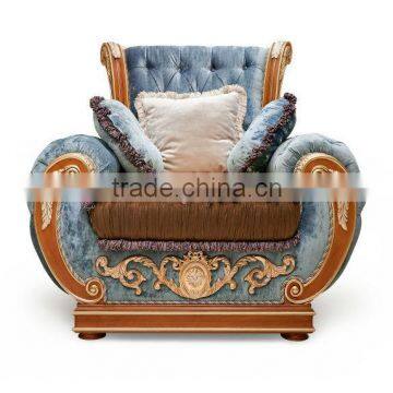 Royal design solid wood sofa classic living room furniture antique hand carved sofa