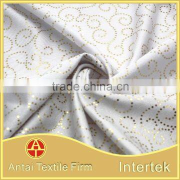 Knit gold foil print fabric/ foil printing fabric for swimwear