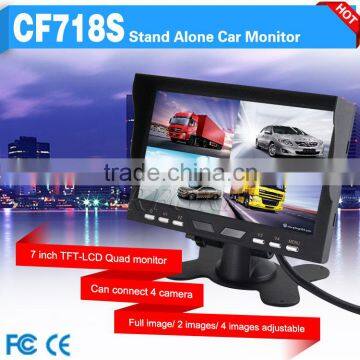 super clean image car 7 inches tft lcd color quad monitor with hdmi input can connect 4 camera