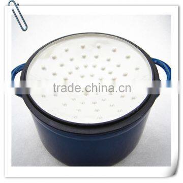 Chinese Blue Enamel Round Cast Iron Stew Casserole Pots