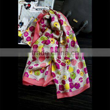 latest designs square neck uniform silk scarf