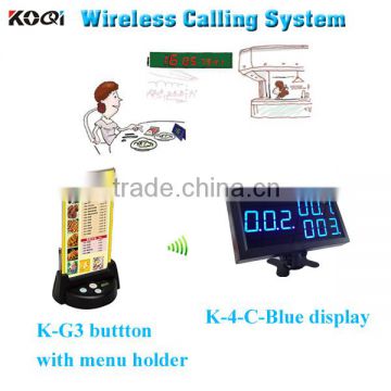 number waiting system for restaurant alarm system wireless waiter call with factory price and new modern