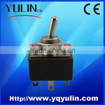 Sample Free 6Pins Black Base 3A 250V ON ON Brass Toggle Switch