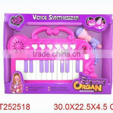 Plastic kids musical instrument organ with mic