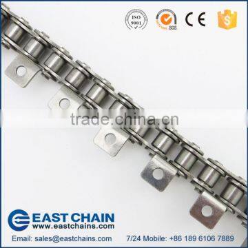 A series short pitch 12.7mm 304 stainless steel roller chain 40SS with SA1 Attachments