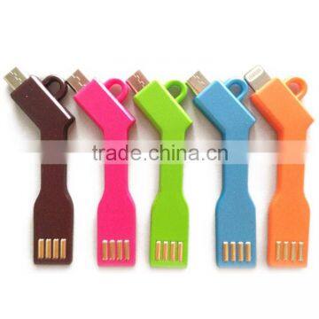 Key Ring Micro USB Charger Data sync cable for samsung