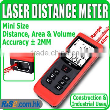 Range Finder Accuracy 2mm 40m 131ft Laser Distance Meter Area Volume Measurer