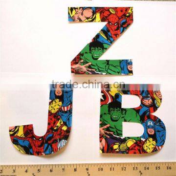 Super Hero Applique Letters/embroidered applique letters/applique iron on letter