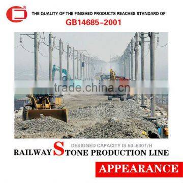 High capacity stone crushing production plant for railway