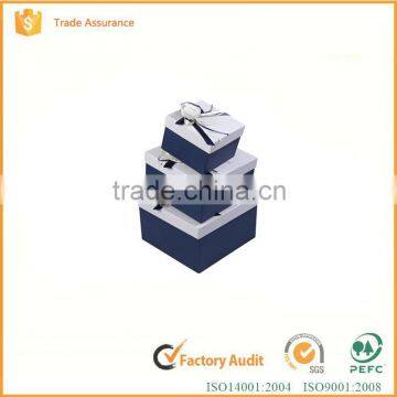 Custom printed different sized gift box elegant noble gift paper box with lid and bowknot                        
                                                                                Supplier's Choice