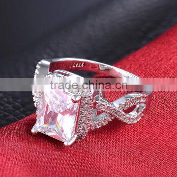 Wholesale 18k solid white gold solitaire diamond wedding couple rings