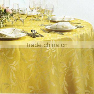 2016 hot sale high quality round polyester jacquard table cloth for wedding banquet