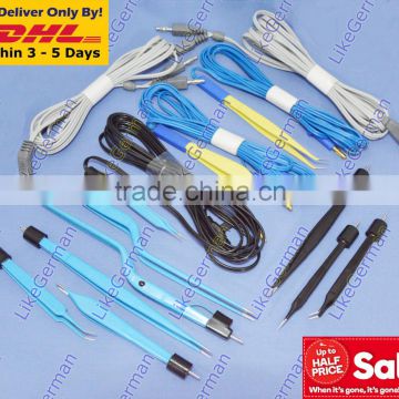 Premium Quality German Bipolar Bayonet Forceps Electrosurgical Instruments Sets