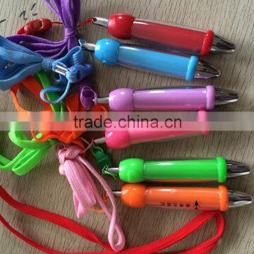 Wholesale logo print neck string mini pen