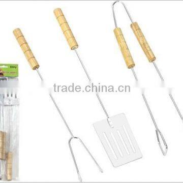 Outdoor barbecue accessories. Barbecue three-piece. Spit. Carbon clamp. A shovel. Outdoor barbecue tools