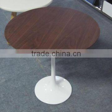 stylish fiberglass base and walnut top tulip table