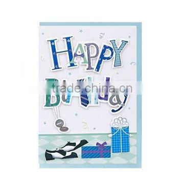 happy brithday card with colorful printing and crystal, paper brithday greeting card