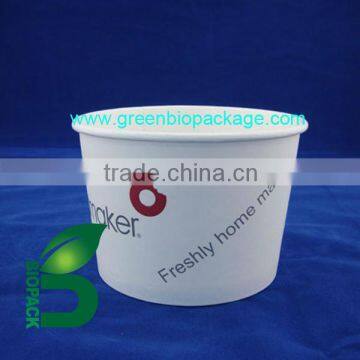 16oz paper bowl PE coating with PP cover matching