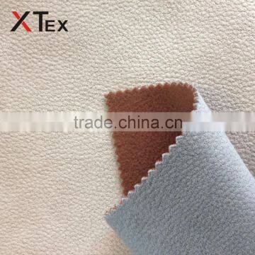 100 polyester material three layer embossing bronzeing suede leather fabric for sofa upholstery online