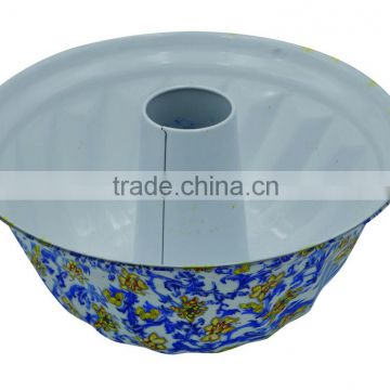 New Design Decal Carbon Steel Non-stick Bundform Pan of flower design ceramic bakeware