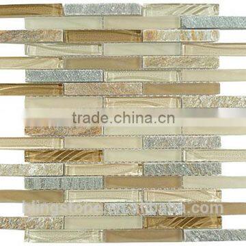 gold mosaic tile and mosaic stone mix (crystal glass)                        
                                                Quality Choice