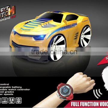 Hot 2.4GHz RC Car Voice Command Car Smart Watch Remote Control Sports Car Toy