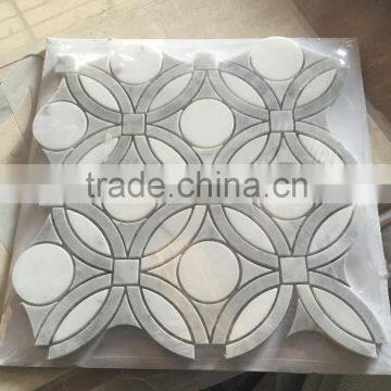 Carrara White Round Flower Mosaic Tiles