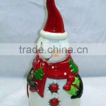 christmas snowman bell ceramic