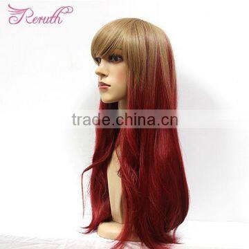 New design popular red long wig cosplay Europe fashion natural hair