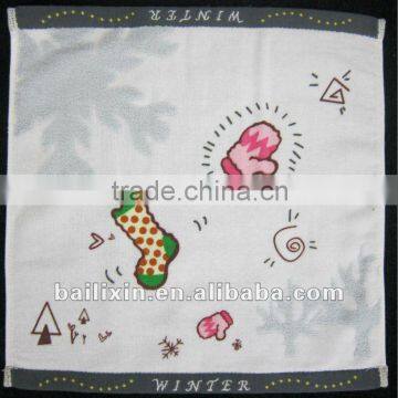 soft cotton Printed velvet hand towel