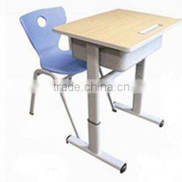 School single writing desk and chair set