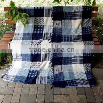 wholesale custom design plaid stripe tapestry throw blanket