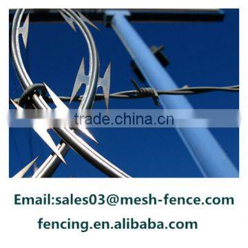 CBT-65 Electronic Galvanized Razor Barbed Wire Connected with fence