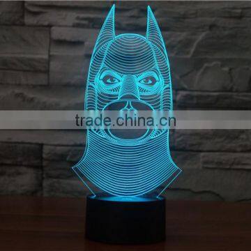 3D Optical Illusion Batman Night Lamp Night Light 7 Colorful LEDs Ultra-thin Acrylic Light