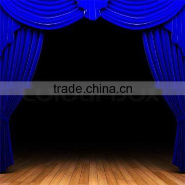 Blue velvet fabrics curtains used stage curtains for sale                        
                                                Quality Choice