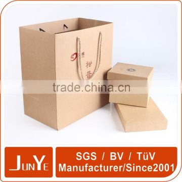 customized natural kraft shopping paper bag with handles