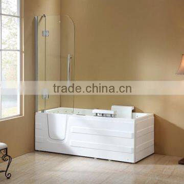 New Arrival High Quality Soaking Walk in Bathtub with Tempered Glass and Safety Lock for Disabled People Q375G