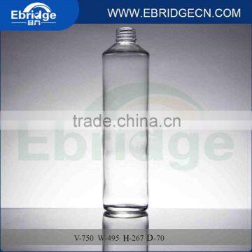 750ml clear round glass mineral water bottles made in China