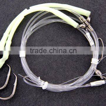 Groper Heavy Duty rigs two luminous sleeve 13/0 recurve circle hooks effective on other deep water fish