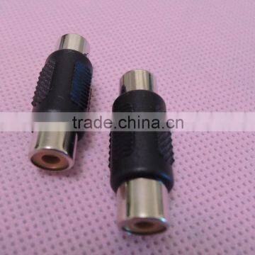 Audio system black RCA female to RCA female connector adapter