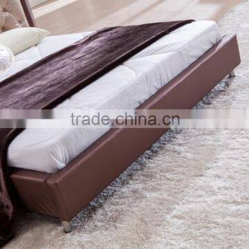 Hot Sale Modern Leather Bed With Chesterfield Button DH828 photo-3