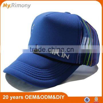 Wholesale high quality blue trucker caps colorful mesh trucker hat and cap